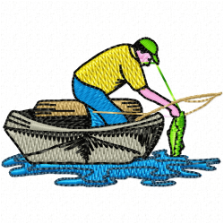 Fishing Embroidery Design 7